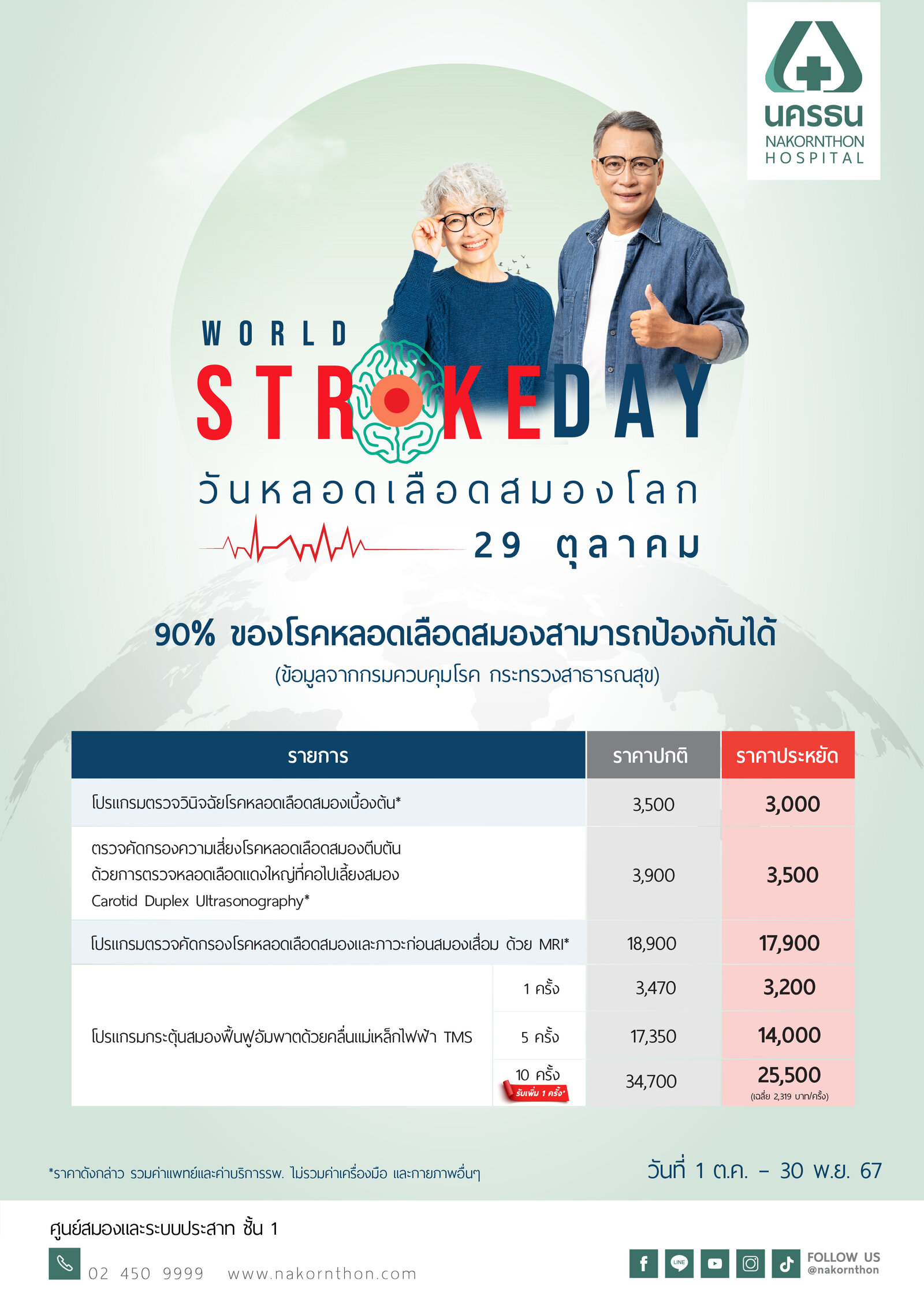 World Stroke Day - โปรแกรมตรวจคัดกรองโรคหลอดเลือดสมอง