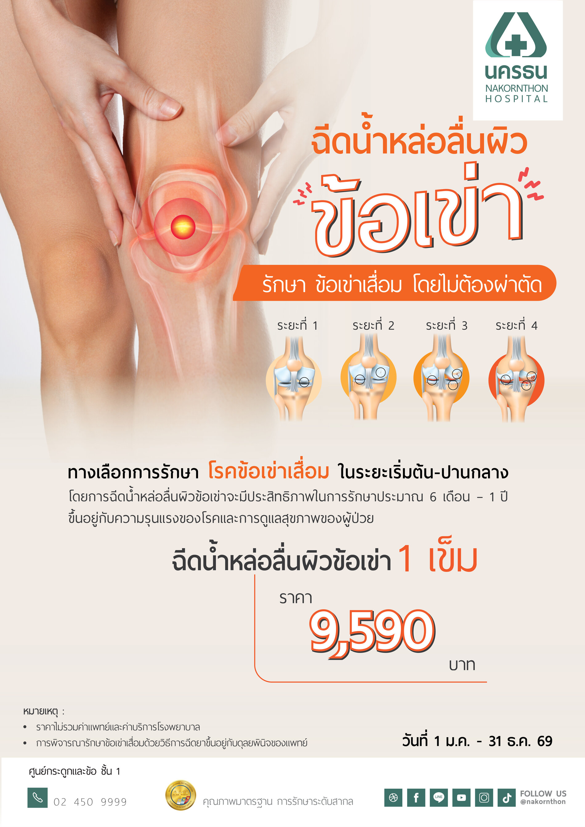 โปรแกรมฉีดน้ำหล่อลื่นผิวข้อเข่า